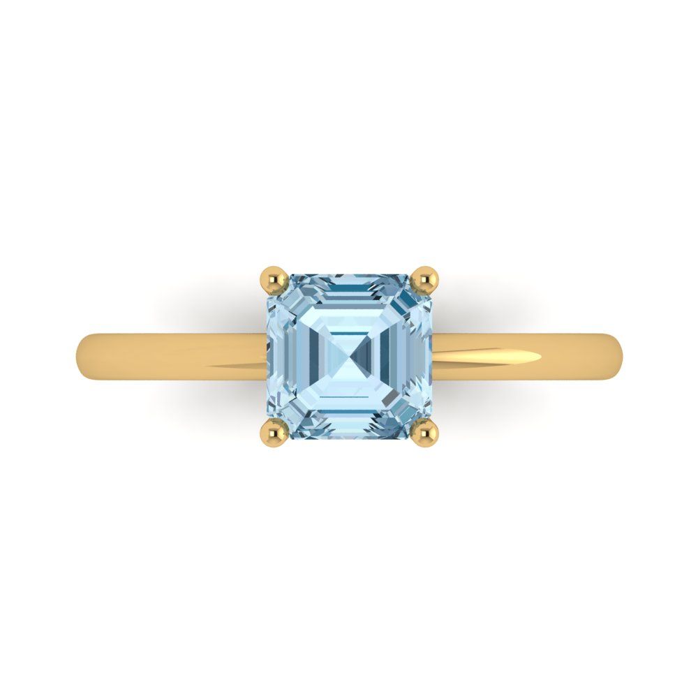 Details about  / 2.5 ct Asscher Cut Blue Sapphire Stone Wedding Bridal Promise Ring 14k Rose Gold