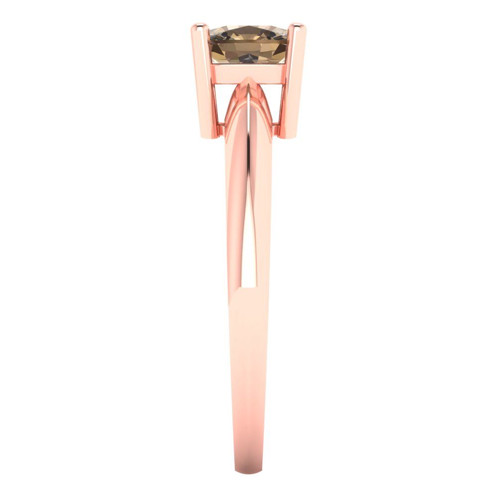 Pre-owned Pucci 1ct Cushion Designer Statement Bridal Classic Champagne Stone Ring 14k Rose Gold In Pink