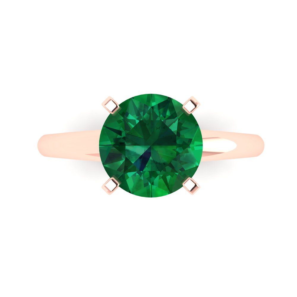 Details about   2.5 ct Asscher Designer Statement Bridal Classic Emerald Ring 14k Pink Gold 
