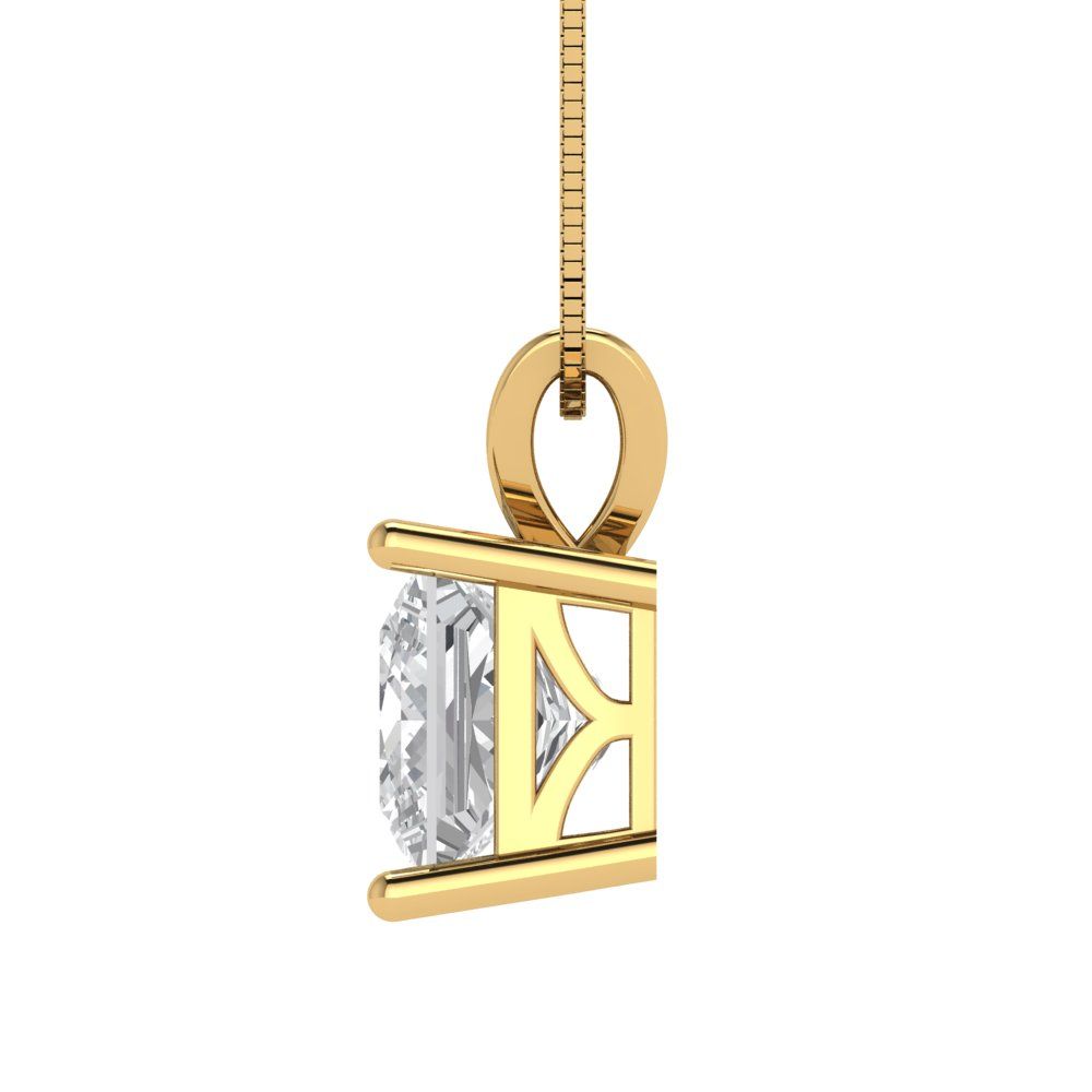 Details about   2.0 ct Princess Cut White Sapphire Pendant Necklace 18" chain 14k White Gold