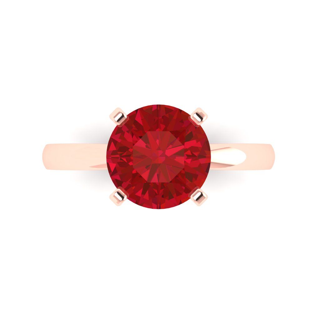 Details about   3 ct Round cut Designer Statement Bridal Classic Ruby Ring 14k Pink Gold 
