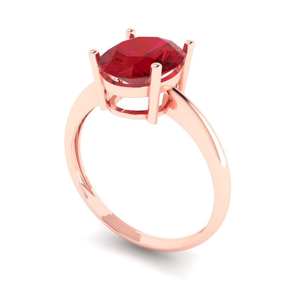 Details about   2.5 ct Asscher Designer Statement Bridal Classic Ruby Ring 14k Pink Gold 