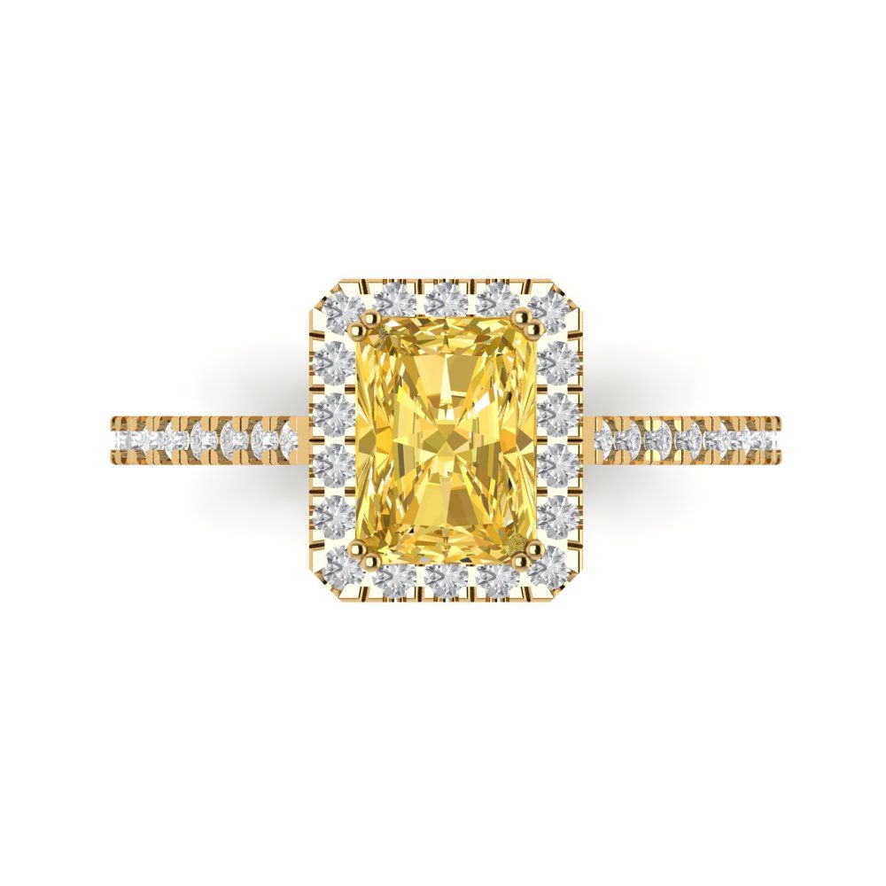Details about   1.8 Round halo Simulated Emerald Classic Bridal Statement Ring 14k Yellow Gold 